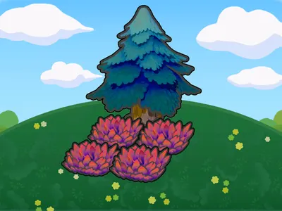 Tree-shaded red tall grass