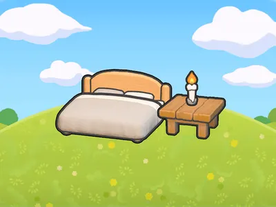 Gently lit bed