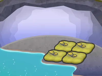 Mossy hot spring