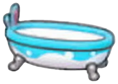Bouncy blue bathtub