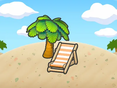 Shaded beach