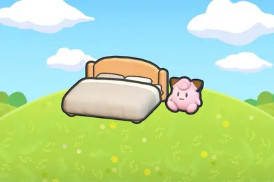 Bed with a plush