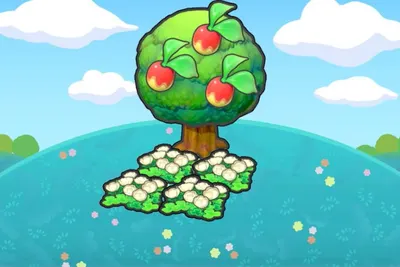 Tree-shaded fluffy flower bed